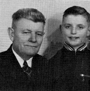 Walter Mondale as a youth, with his father Theodore Mondale