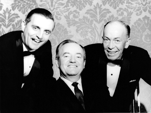 Walter Mondale, Senator Hubert Humphrey and Governor Karl Rolvaag wearing tuxedos
