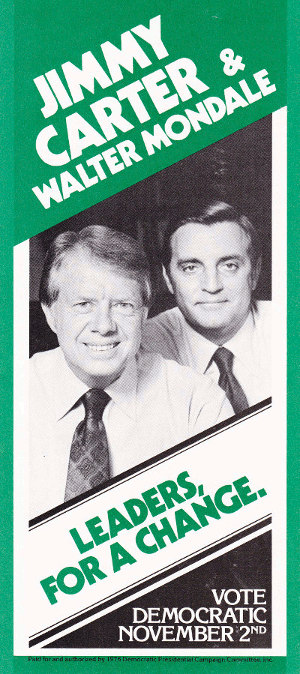 Jimmy Carter & Walter Mondale flyer "Leaders, for a Change."