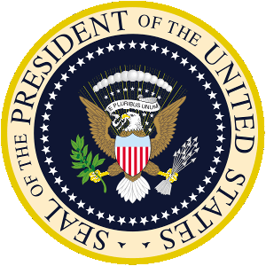 Seal of the President of the United States - Eagle with olive branch in one talon and arrows in another