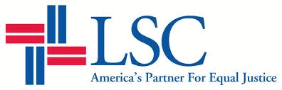 Blue and red "LSC America's Partner For Equal Justice" logo