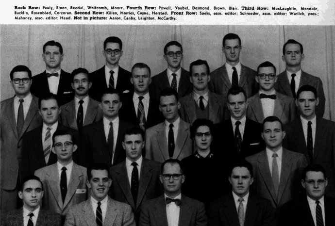 1954 University of Minnesota Law school student group photo.