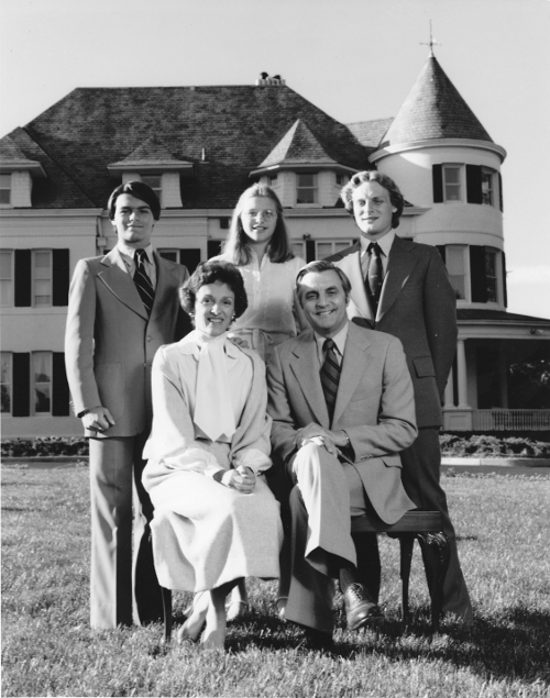 Walter Mondale's family outside of the Vice Presidential residence