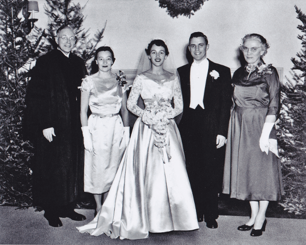 Walter Mondale wedding picture with Joan Adams. 