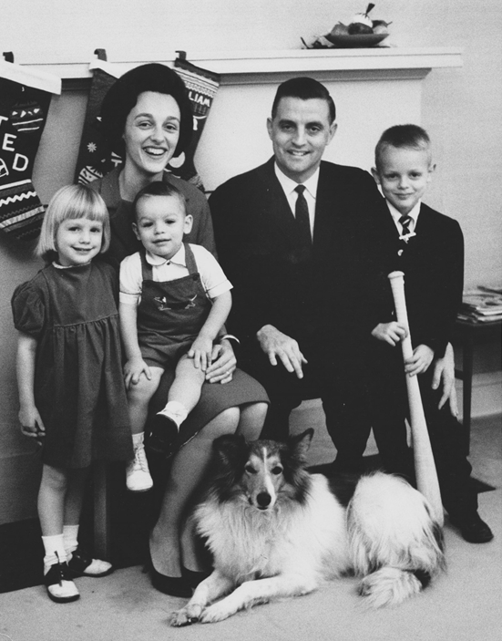The Mondale family: Eleanor, Joan (holding William), Walter, and "Teddy," 