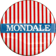 Red and White striped "Mondale" button