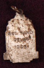Back of medal with "880 Yard Relay 1945" etched 